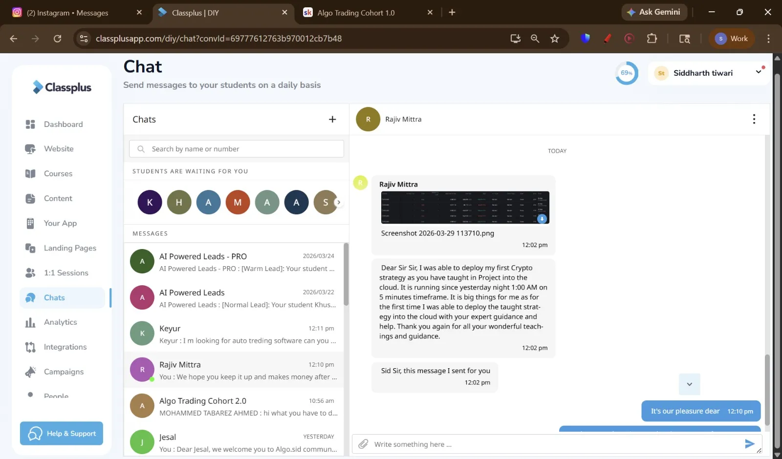 Algosid student — cohort screenshot 9